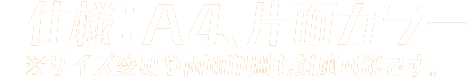 仕様：A4、片面カラー※サイズ変更や両面印刷も対応可能です。